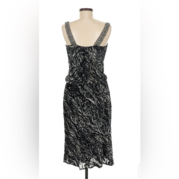 Women’s Badgley Mischa Velvet Burnout Silk Dress Beaded Size 10 Fairy Grunge - Picture 2 of 10